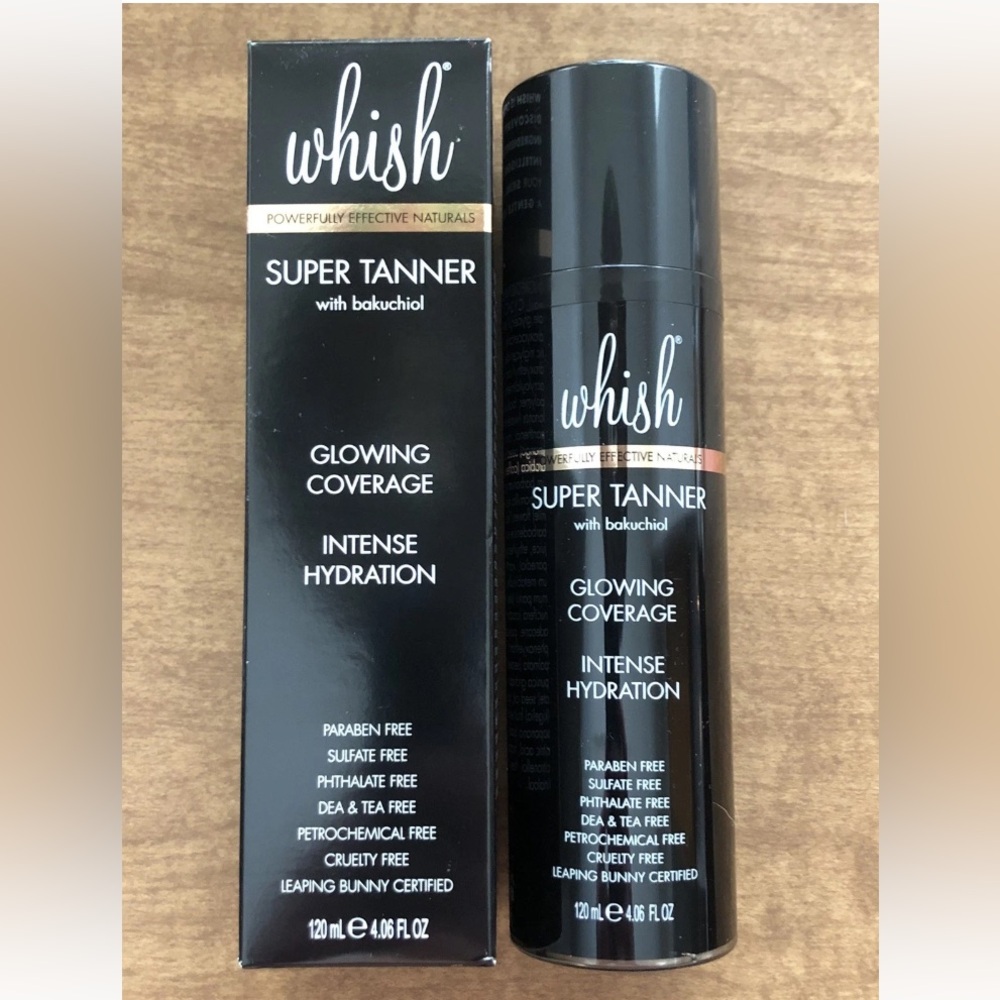 Whish Super Tanner with Bakuchiol 4.06 oz 120ml Full Size ~ Brand New in Box! 🧡